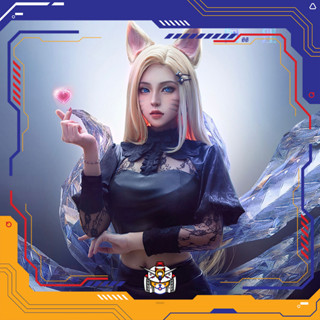 Lol League of Legends KDA ใหม่ Ahri ชุดคอสเพลย์ แบบเต็มรูปแบบ