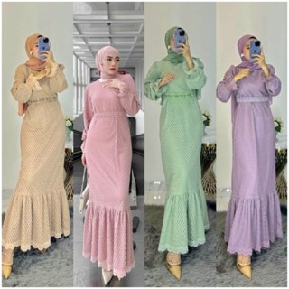 Maxy Brocade ชุดเดรสนางเงือก แฟชั่นสําหรับผู้หญิง MAXI GAMIS วัสดุผ้า นําเข้า ZR