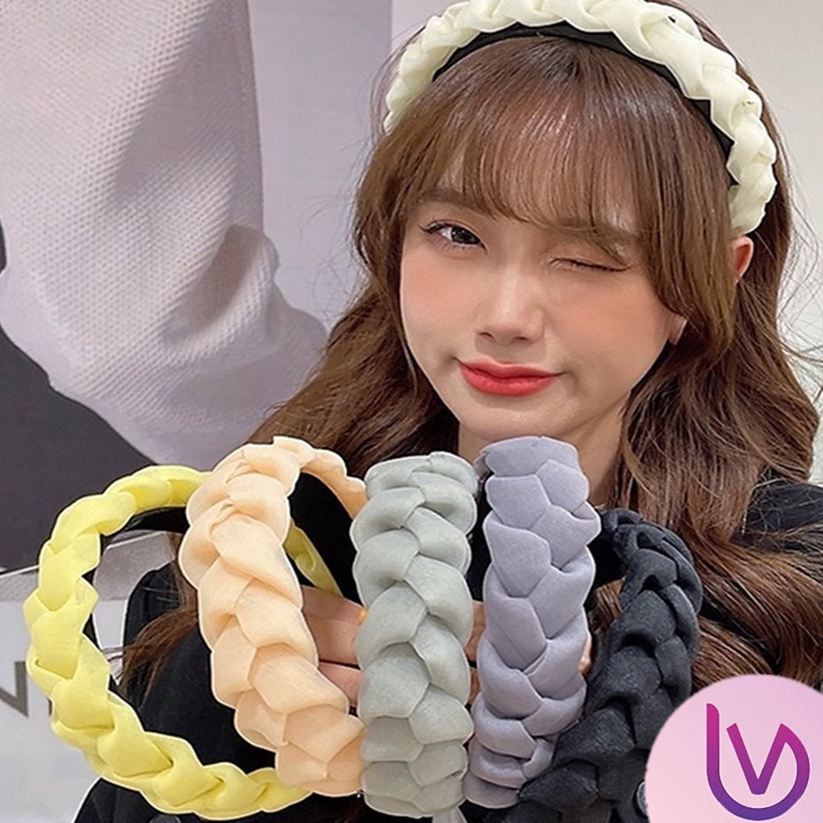 GAMMARAKI BD949 NAGITA BRAID HEADSET - KOREAN SCRUNCHIE BANDANA - LARGE THICK KOREAN HEADBAND JALIN 