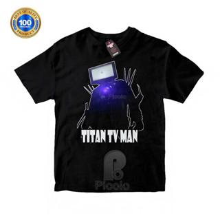 (ฟรีชื่อ) เสื้อยืด ผ้าฝ้าย พิมพ์ลาย TITAN MOTIF TV MAN SKIBIDI TOILET UNISEX สําหรับเด็ก