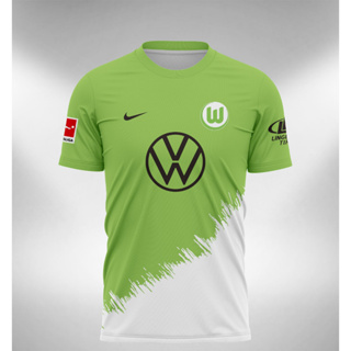 เสื้อกีฬาแขนสั้น ลายทีมหมาป่า Wolfsburg 2023 2024