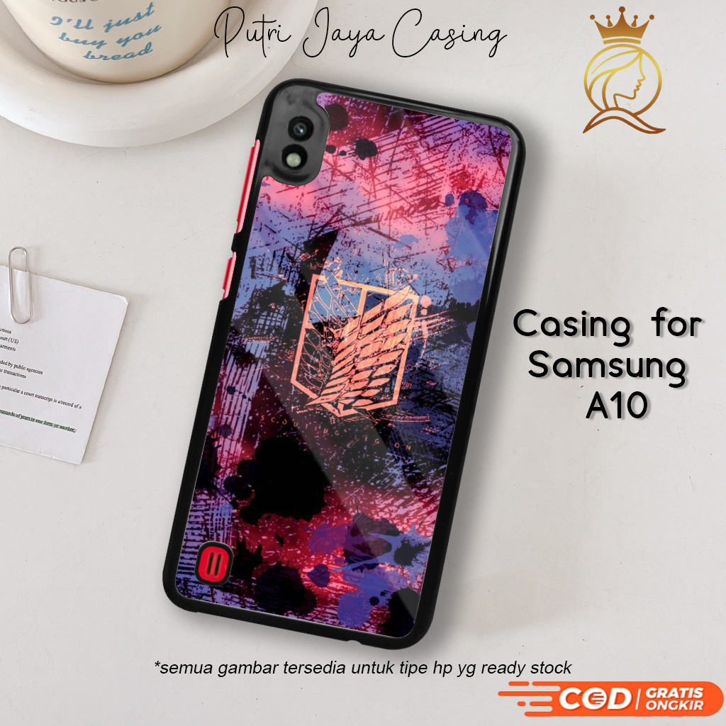 HP Samsung A10 เคสโทรศัพท์ Aesthetic Motif AOT LOGO 06 ล่าสุดหรูหราปลอกน่ารัก Cool Plain Wavy Wave ส