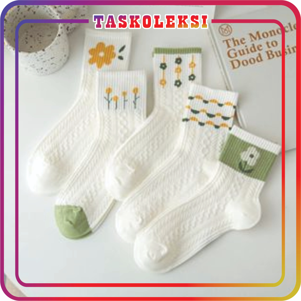 ฮิฮายู ☛อนุบาล☚ แฟชั่นเกาหลี Green Motif ถุงเท้าผู้หญิงผู้หญิงถุงเท้านําเข้า KK098