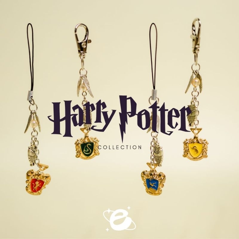 GUNGAN HARRY POTTER | พวงกุญแจ พวงกุญแจ | สายคล้องโทรศัพท์ เสน่ห์ | พวงกุญแจ | Gryffindor Slytherin Ravenclaw Hufflepuff Hogwarts