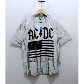 Kaos Baju Acdc เสื้อยืด สีดํา มัดย้อม โอเวอร์ไซซ์ สไตล์วินเทจ สําหรับทุกเพศ