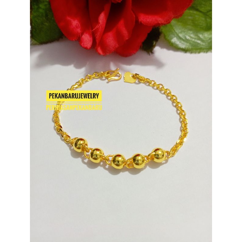 [ACCPEEKARU] 24K CRYSTAL PLATED BRACELET + จานทอง 24K