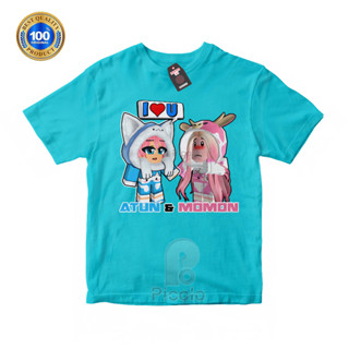 (ฟรีชื่อ) เสื้อยืด ผ้าฝ้าย พิมพ์ลายการ์ตูน MOTIF YOUTUBE ATUN &amp; MOMON UNISEX สําหรับเด็ก