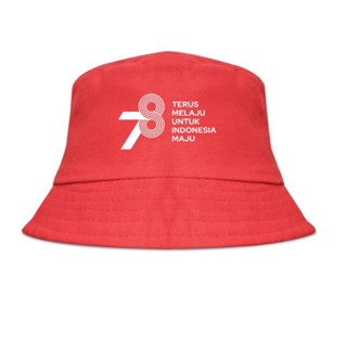 Ri ครบรอบ 78 ปี หมวกบักเก็ต Keeps Going For INDONESIA Going Forward bucket hat - Red