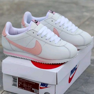 Nike Cortez รองเท้า สีขาวพีช สวยงาม สําหรับผู้หญิง // ส่งฟรี