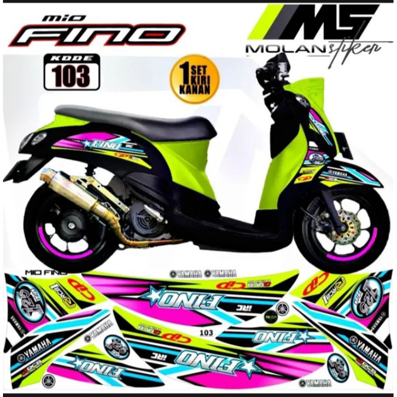 สติกเกอร์คาร์บูเรเตอร์ 110 2012-2013 Fino Ps Fino S Yamaha Fino 115 103