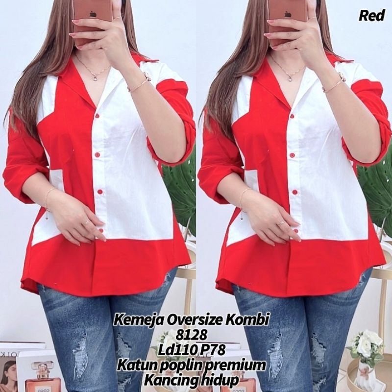 KEMEJA PLAIN COMBI COLOR SHIRT 2892 2893 PREMIUM