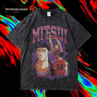 เสื้อยืด พิมพ์ลาย Tryworldbdg OFFICIAL "MITSUI" | เสื้อเชิ้ต ซักได้ | หินล้าง | เสื้อยืด ขนาดใหญ่ | เสื้อยืด ลาย Mitsui SLAMDUNK WASHING VINTAGE รุ่นที่ 14