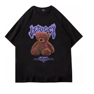 เสื้อยืด พิมพ์ลาย Lettucy TEDDY BEAR STREET STYLE KAOS DISTRO สําหรับผู้ชาย และผู้หญิง