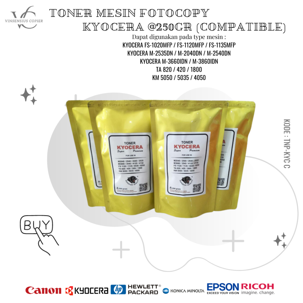 MESIN KYOCERA MACHINE TONER M2040 M2535 M2540 MA4000X 250GR