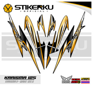 สติกเกอร์ ลาย Charisma STRIPING 125 MOTIF 5 D KARISMA STICKER X 125 D STOCK DECALS Variations STRIKER Contemporary Charisma SIKER Unique ORI Stickersimple STRIPING Motocycle Trim WAVE 125s SUPRA Father stickerkustore