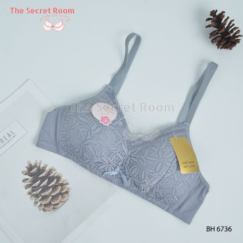 สนิทสนม BRA BH 6736 I CUP BI THIN FOAM I WIRELESS I HOOK 3 I FINE LACE MATERIAL I SIZE 34-40