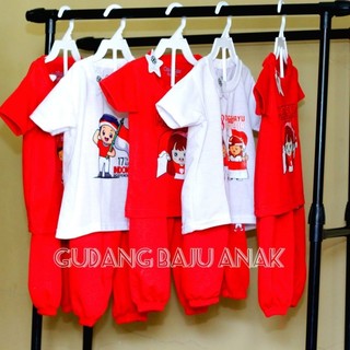 SETELAN KEMERDEKAAN ANAK | BAJU AGUSTUSAN CELANA PANJANG 1-12 TAHUN