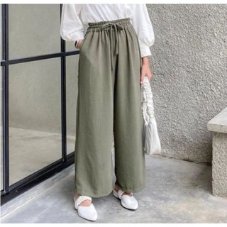 กางเกง Culottes เอวสูง ลดรอยย่น