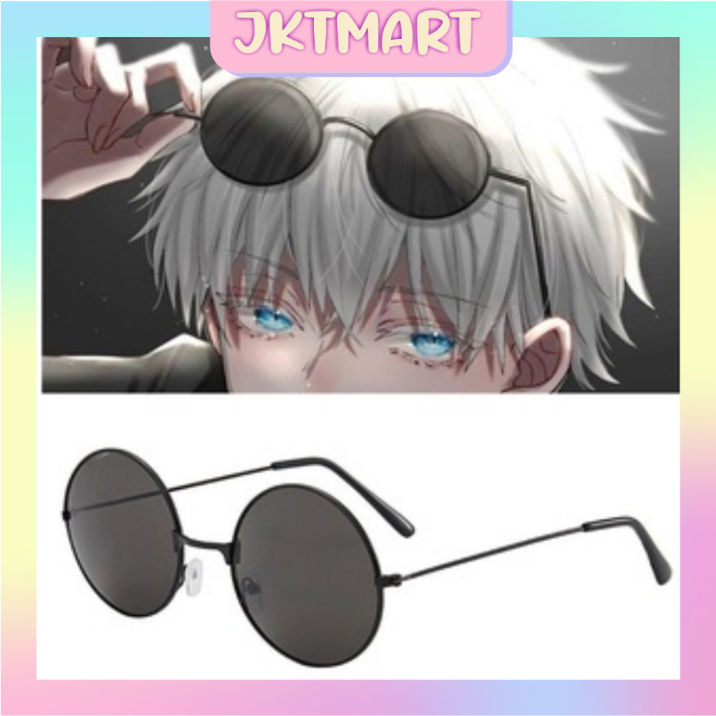 JKTMART Gojo Satoru Unisex Vintage Classic Black Round Glasses Full Black Glasses G011