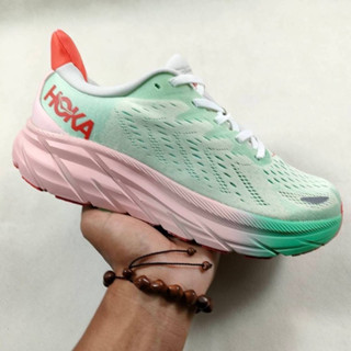 รองเท้า Hoka Clifton 8th Tosca สีเทา สีชมพู สําหรับผู้หญิง