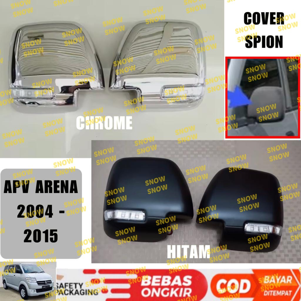 Hitam เก่า Suzuki APV Arena ฝาครอบกระจกมองหลัง 2004 2011 2015 ประเภท GL GX GA สีดํา Chrome รุ่นเปลี่