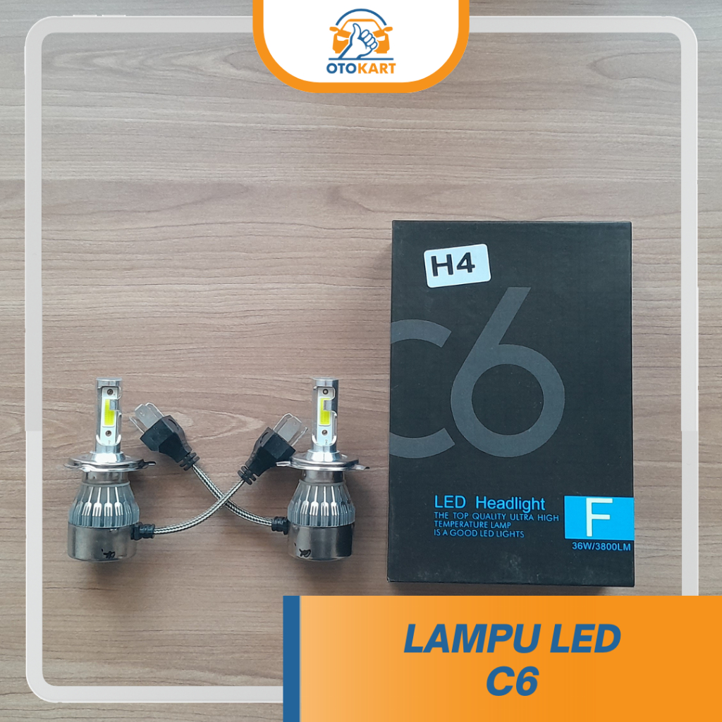ไฟหน้ารถ LED C6 SILVER 12V 36W สีดํา PACKAGING H3 H4 H7 H11 HB3 HB4