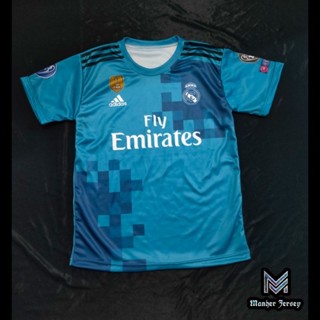 เสื้อกีฬาแขนสั้น พิมพ์ลาย Real Madrid Third 3rd 2017