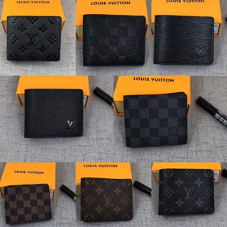 กระเป๋าสตางค์ แบบพับได้ สําหรับผู้ชาย LV7789012 กระจกนําเข้า MOTIF ทั้งหมด