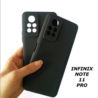 เคสนิ่ม เนื้อแมตต์ สีดํา สําหรับกล้อง INFINIX NOTE 11 PRO