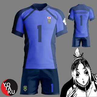 เสื้อกีฬาคอสเพลย์อนิเมะ Gin Gagamaru Team Eleven Team 11th สีฟ้า