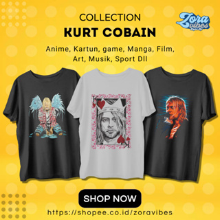 เสื้อยืด พิมพ์ลายวง Kurt Cobain Nirvana Flipper