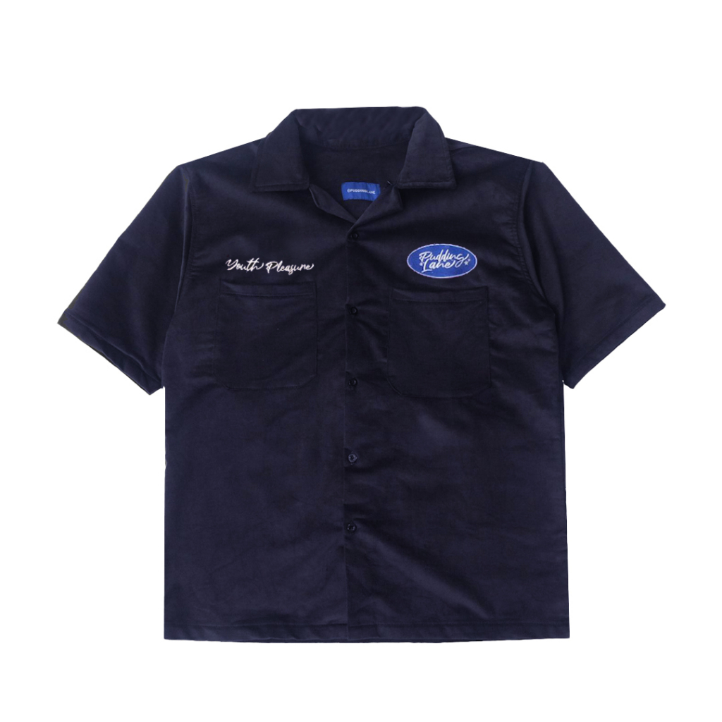 KEMEJA Puddinglane เสื้อเชิ้ต Unisex สําหรับผู้ชายและผู้หญิงเสื้อแขนสั้นทํางาน Roxanne