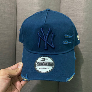 Topi หมวกแก็ป ผ้าฝ้าย ลาย New York Yankees 9Forty A-Frame NY สีกรมท่า