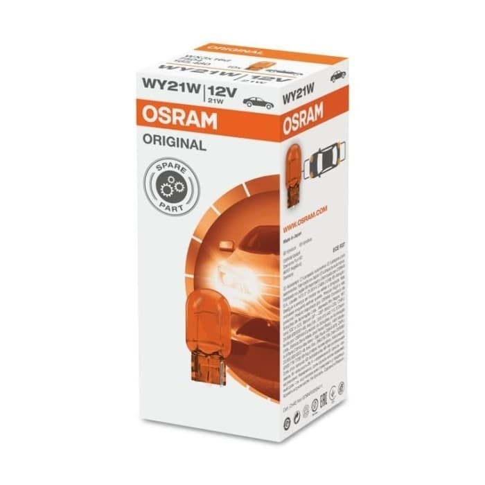 OSRAM T20 WY21W 12V 21W Amber - 7504 สัญญาณไฟเลี้ยวแบบเสียบปลั๊ก