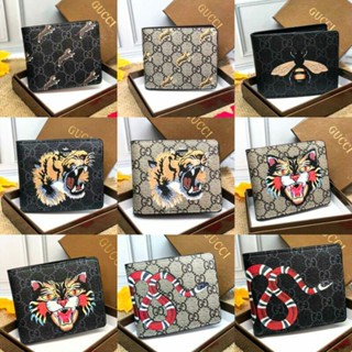 Nvbags - กระเป๋าสตางค์ พับได้ ลาย GC Kingsnake Bee Tiger นําเข้า + กล่องฟรี สําหรับผู้ชาย