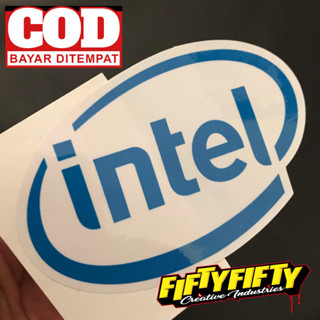 สติกเกอร์เคลือบเงา พิมพ์ลาย INTEL สําหรับติดตกแต่งหมวกกันน็อค รถจักรยานยนต์ รถยนต์