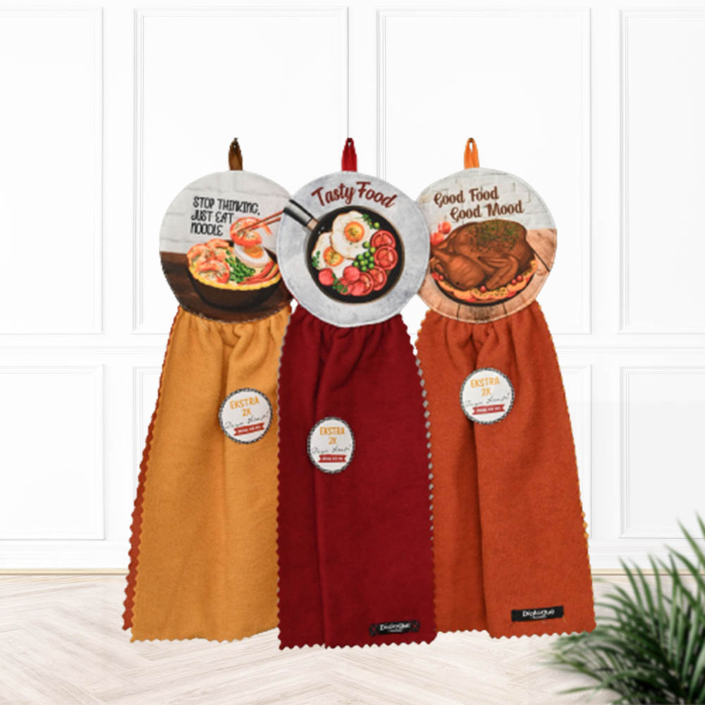 ผ้าเช็ดมือไมโครไฟเบอร์ / ผ้าเช็ดมือ Dbl Gtg PR Food Series Dialogue Home
