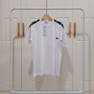 Putih Lacoste เสื้อยืด ปักลาย สีขาว สําหรับผู้ชาย