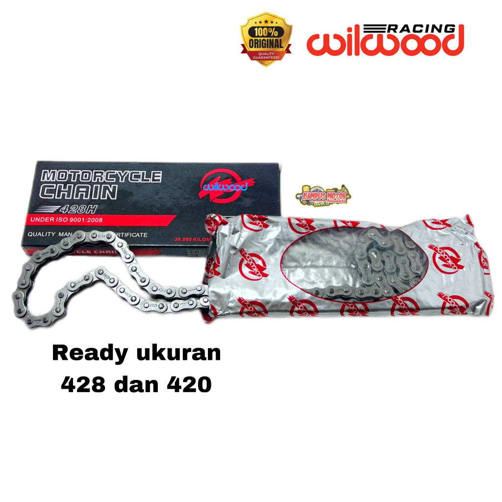 WILWOOD 428H BLACK CHAIN ยาว 112, 128, 140 | Wilwood 428 โซ่รถจักรยานยนต์สําหรับสกู๊ตเตอร์อัตโนมัติก