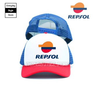 หมวกรถบรรทุก Honda Repsol สีแดง สีขาว สีฟ้า