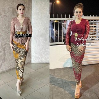 เสื้อแขนยาว คอวี ลาย Kebaya BALI SEMI ITALY