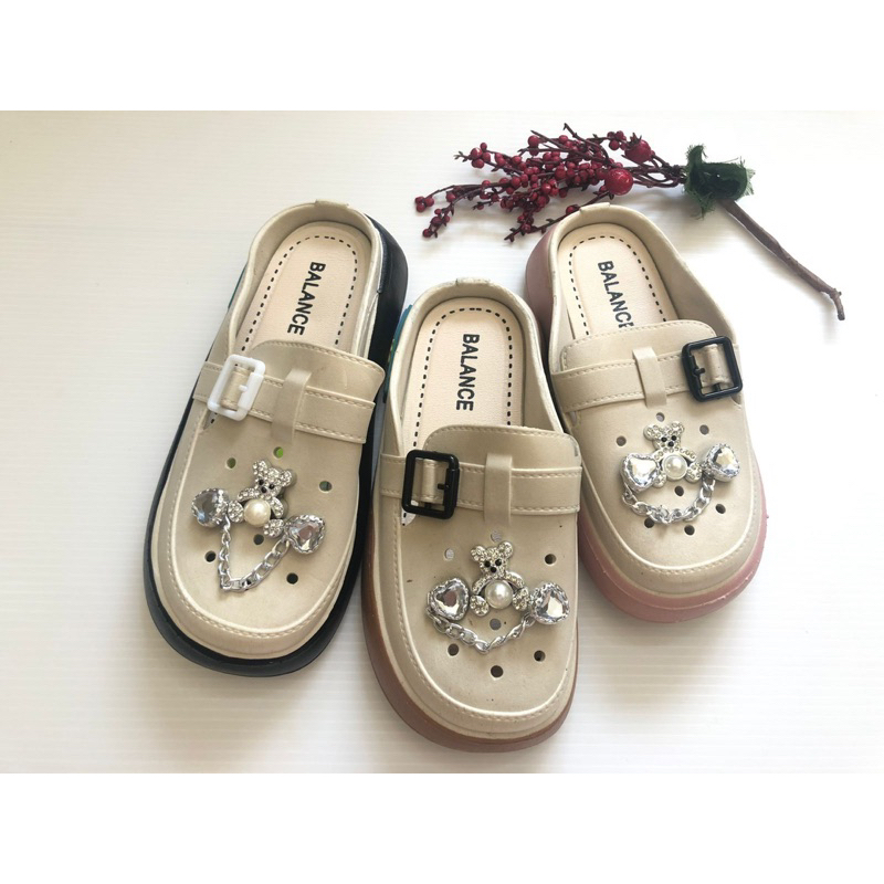 [ขนาด 30-35] GIRLS SLIP-ON SANDALS 4-8 YEARS BALANCE LLJ-039 BUNNY JIBBITZ IMPORT / RUBBER SANDALS 4