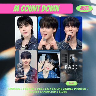 การ์ดรูปภาพ Bts JIMIN M COUNTDOWN เหมือนชุดใบหน้าบ้าคลั่งฟรี