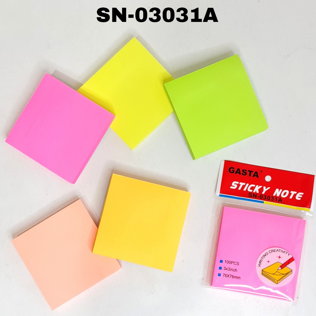 MJ Sticky Note 3x3/100 1 สี / Stick Note/Notes Stick