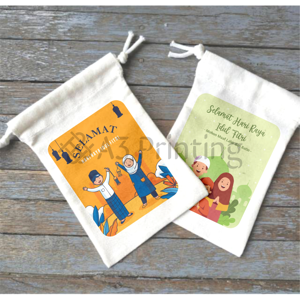 EID DRAWSTRING POUCH / EID ANGPAO / CUSTOM EID DRAWSTRING BAG SURABAYA สามารถเป็นส่วนร่วมได้