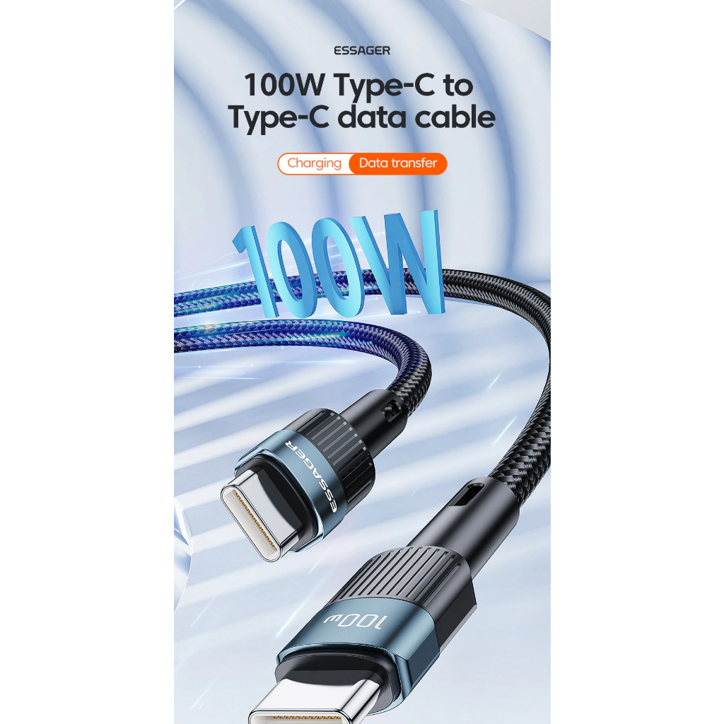 Braided USB Type C ถึง C Fast Charging PD 100W 3A 2 เมตรสายชาร์จ - XCA01 ILC3 OT12 KD66 KC32 ES-X16 