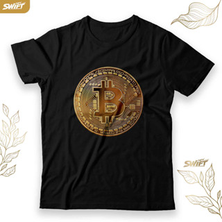 เสื้อยืดแขนสั้น พิมพ์ลายสกุลเงิน BTC DISTRO