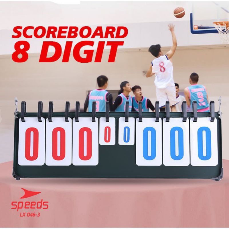 SPEEDS LX 046-3 8-DIGIT SCORE BOARD BASKETBALL VOLLEYBALL FUTSAL SOCCER