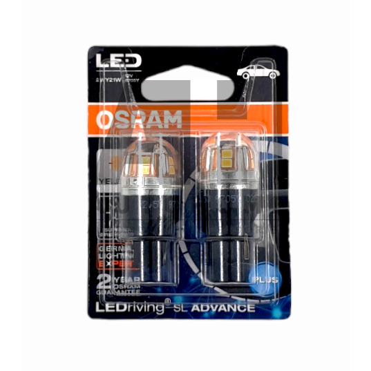 Osram LED T20 WY21W ไฟเลี้ยวสีเหลืองสีเหลืองอําพัน - 9705Y