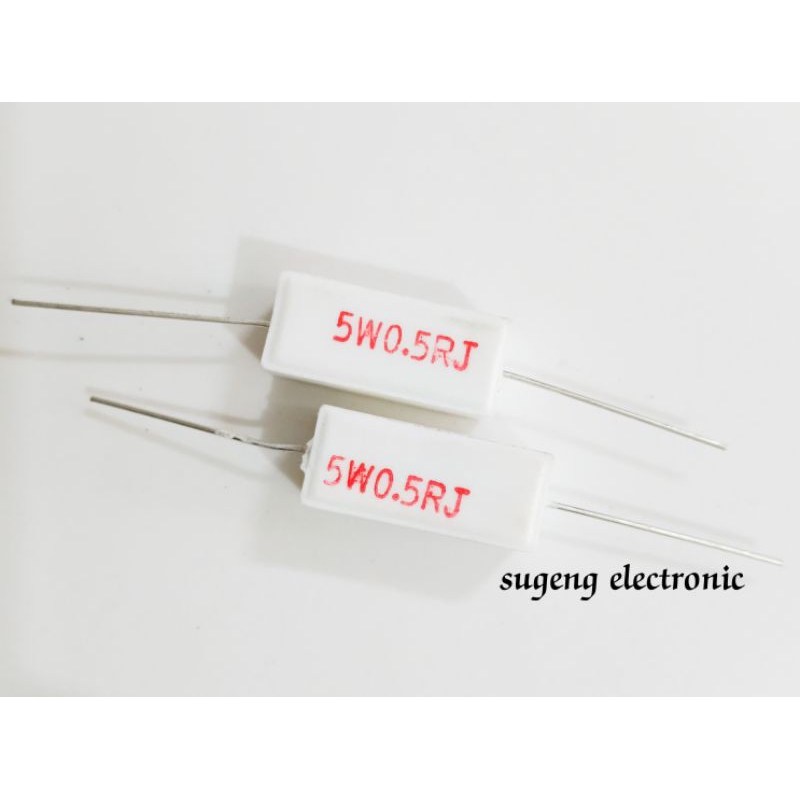 R Chalk Resistor R Chalk 5W22ohm/5W47ohm/5W0, 5ohm (1 แพ็ค 10 ชิ้น)